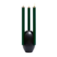 moustache - lampe à huile chantico noir 15 x 50 cm designer jean-baptiste fastrez céramique, céramique émaillée